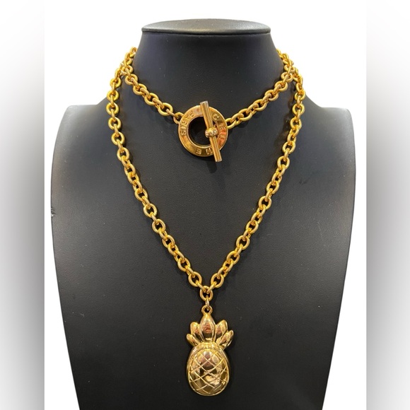 Celine Gold-Plated Pineapple Pendant Toggle Necklace Or Belt - Picture 12 of 12